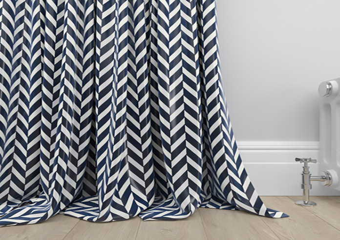 Chevron Stripe, Navy - Made to Measure Curtains - Image 6
